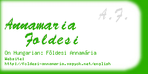 annamaria foldesi business card